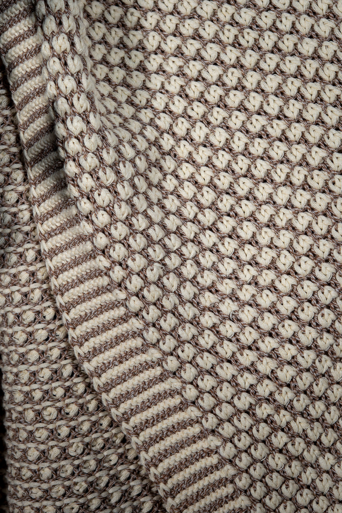 Oatmeal Cotton Knit Throw Blanket
