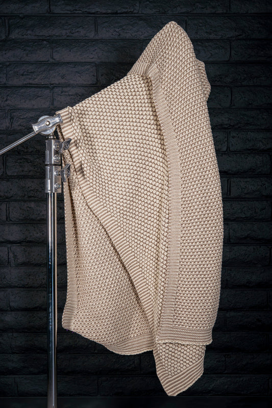 Oatmeal Cotton Knit Throw (NEW ARRIVAL)