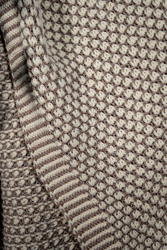 Oatmeal Cotton Knit Throw (NEW ARRIVAL)