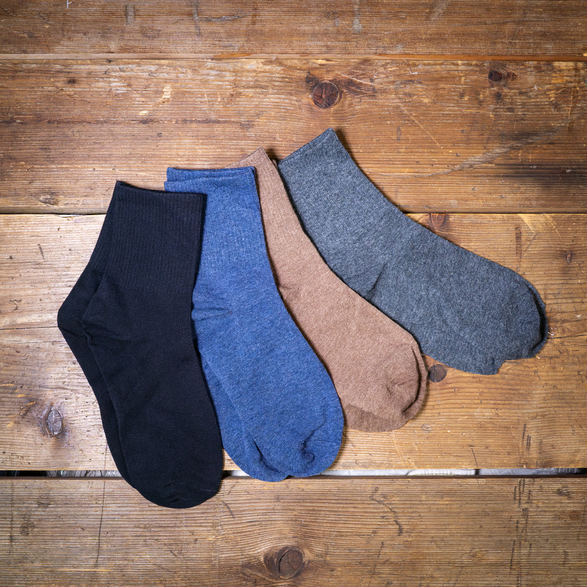 Bamboo Blend Short Crew Socks – 3-Pair Assorted Set
