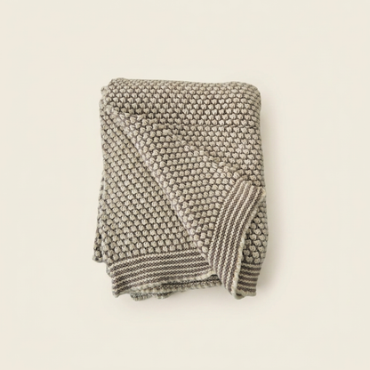 Oatmeal Cotton Knit Throw (NEW ARRIVAL)