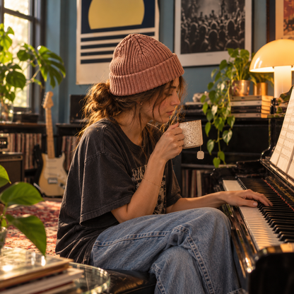 Everyday Ribbed Beanie – Viscose & Nylon Blend, Wide Cuff
